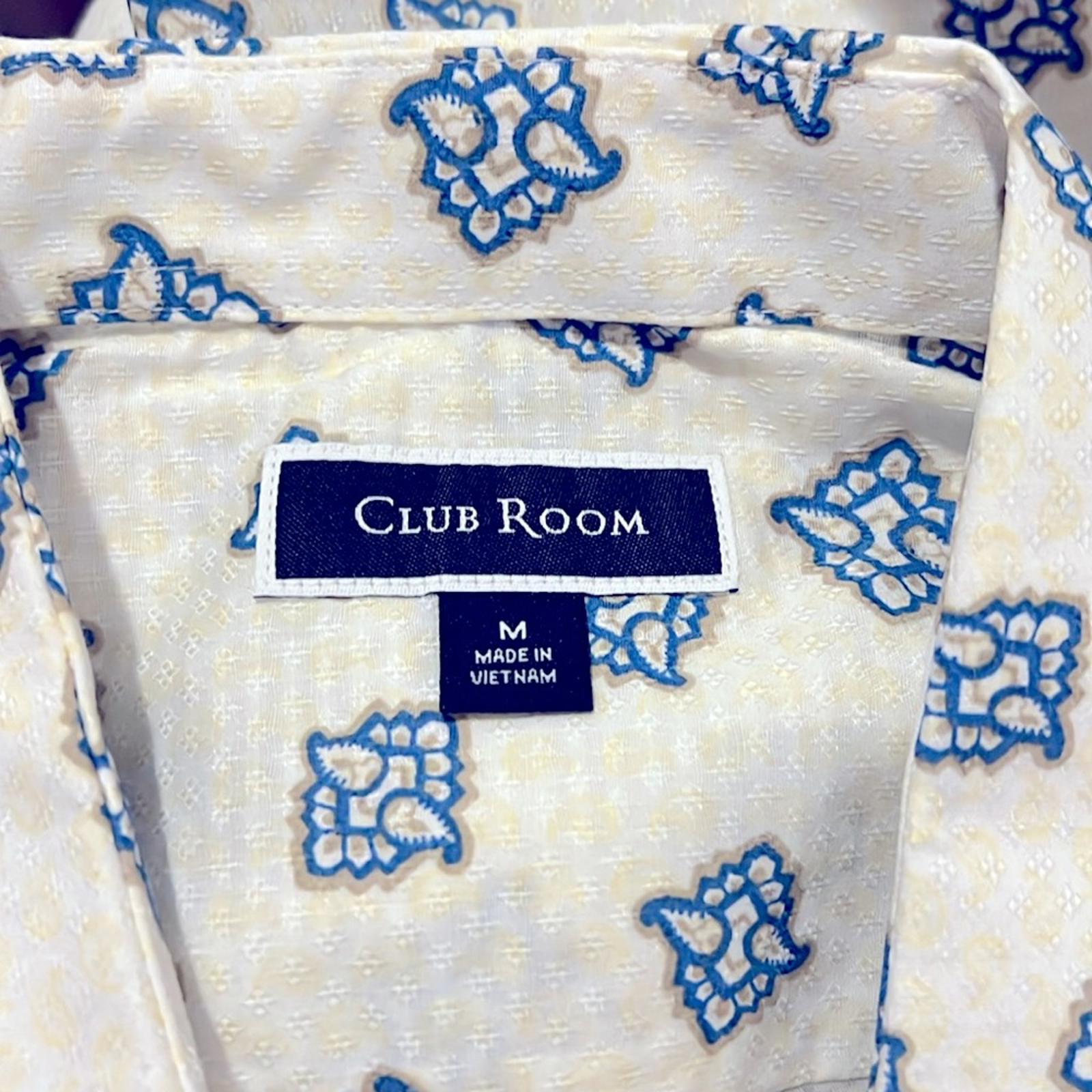 Club Room Rolo Paisley Print Button Down Shirt, Size M New w/Tag