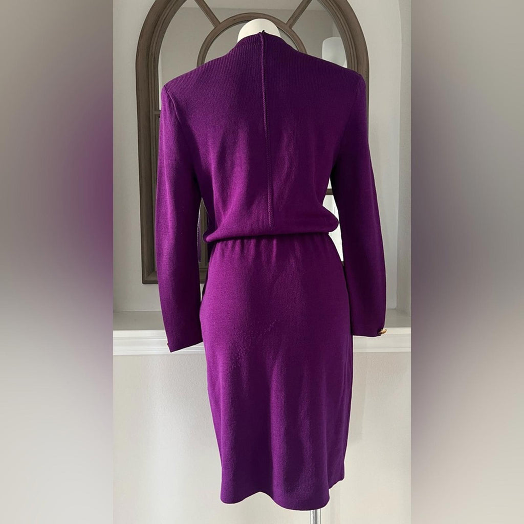 St. John Couture Vintage Sweaterdress in Purple, Size 8, EXCELLENT!