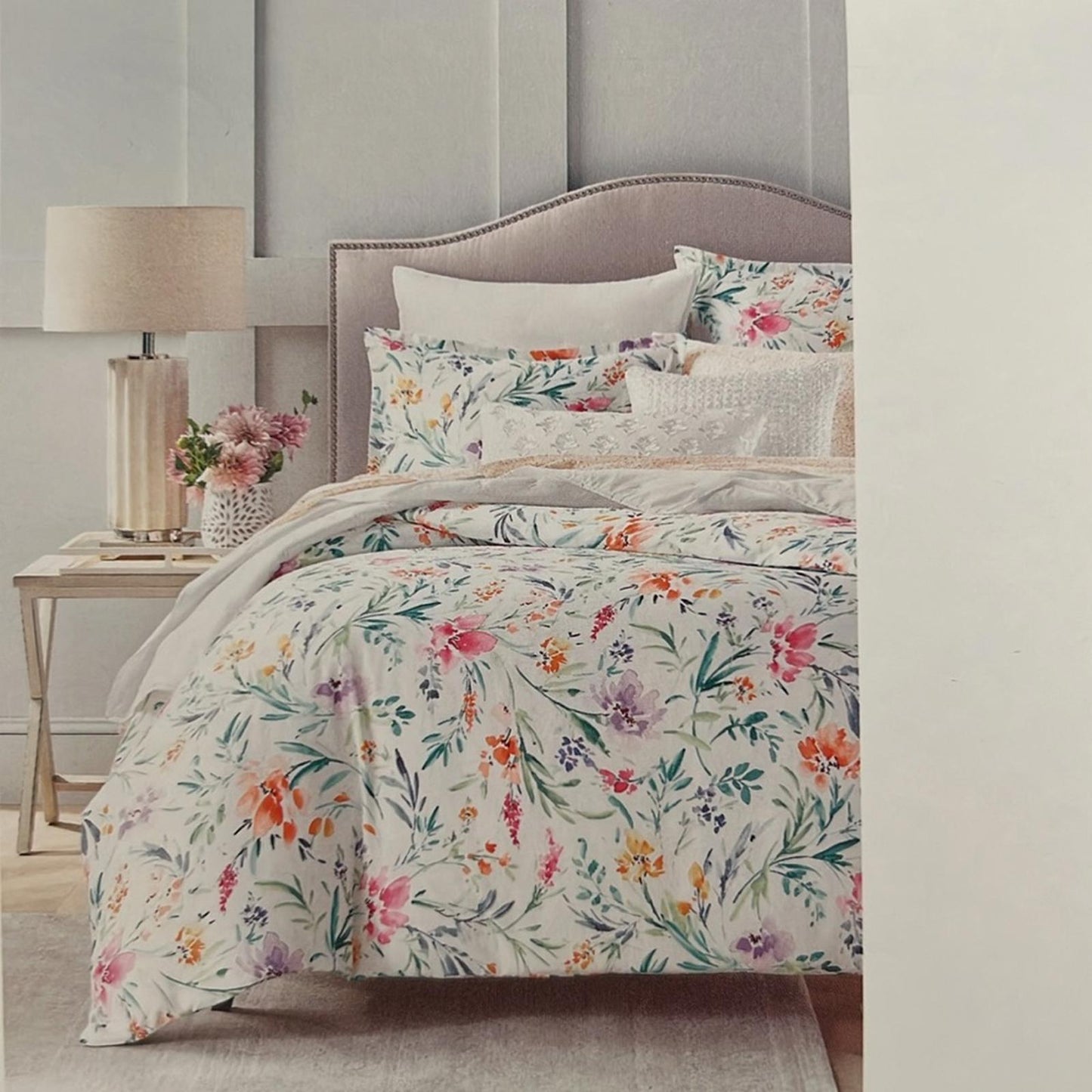 2 SKY Pastel Perennials Floral Euro Shams in Multi, New in Box $145