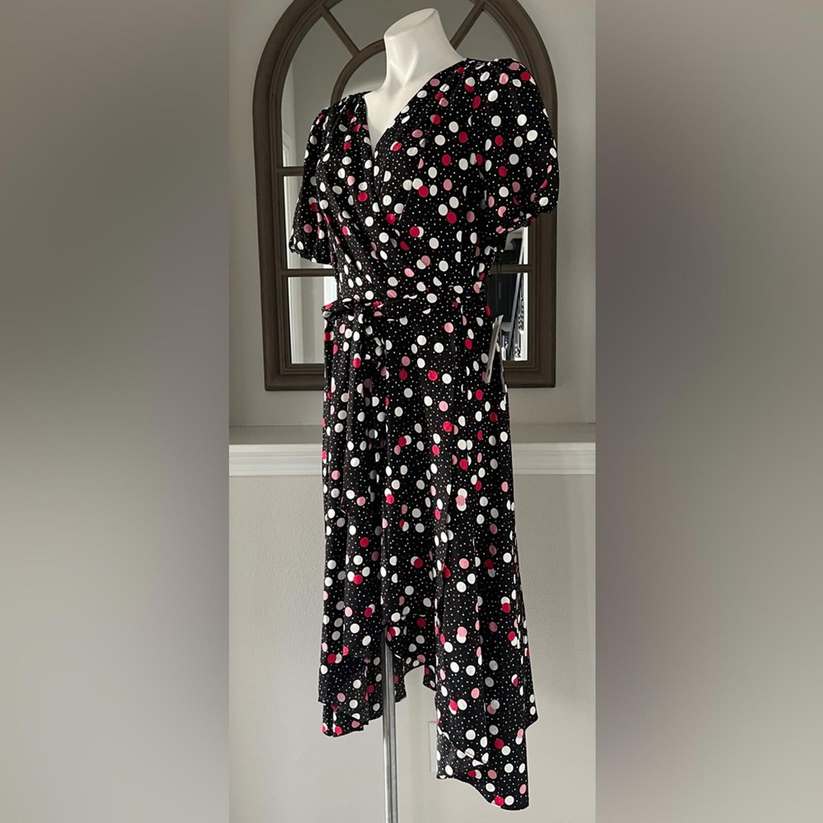 Karl Lagerfeld Paris Jacquard Wrap Midi Dress w/Asymmetric Hem Size 16 New w/Tag