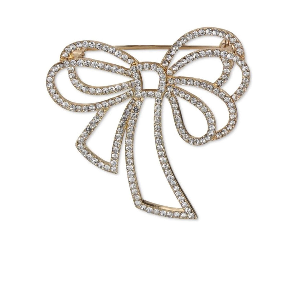 Charter Club Gold-Tone Pave Bow Pin, New in Box
