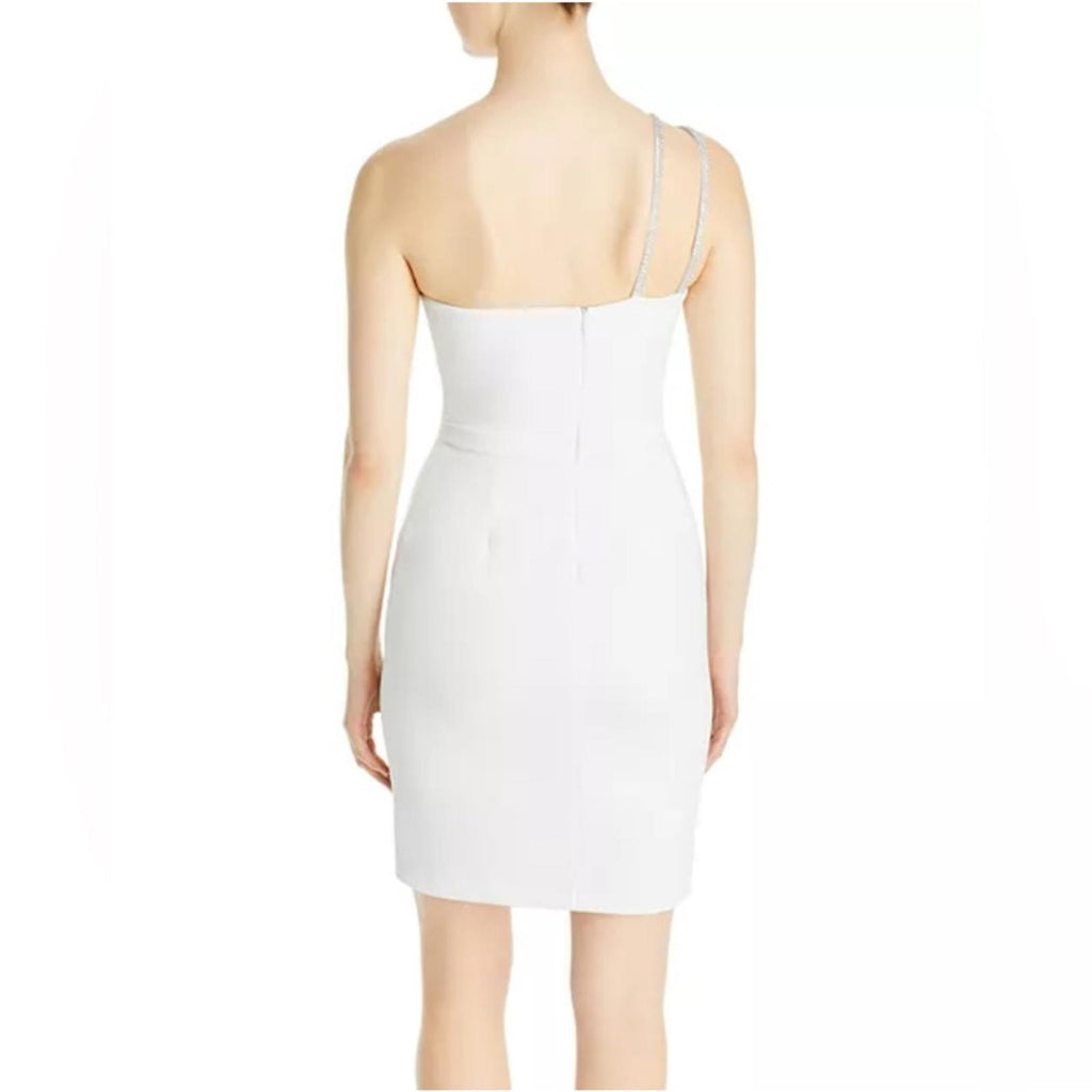 Bloomingdale’s Aqua Asymmetrical Scuba Double Strap Sheath Dress Size 8 NWT $228