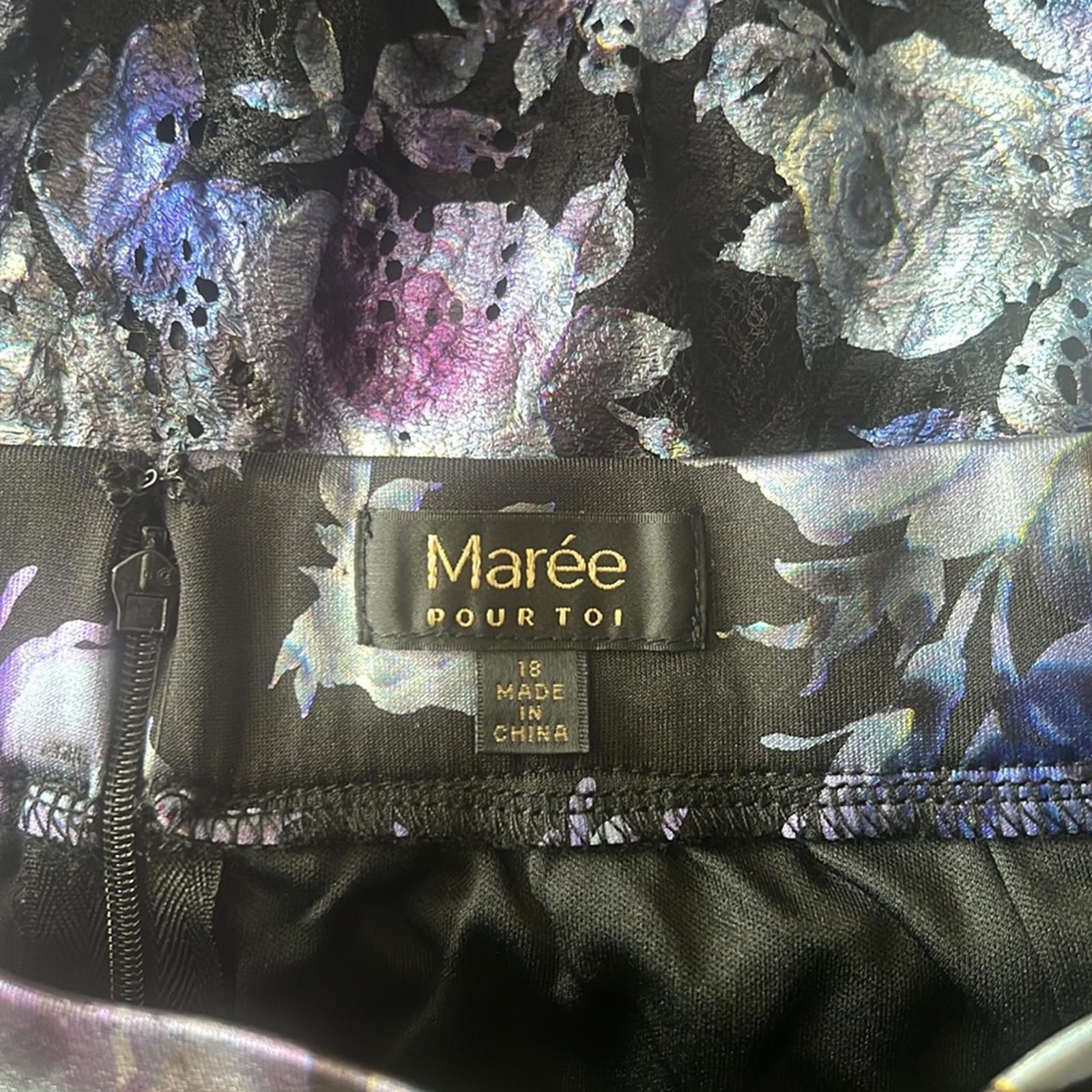 Marée Pour Toi Lace Lined Skirt Lilac Print, Size 18 New w/Tag