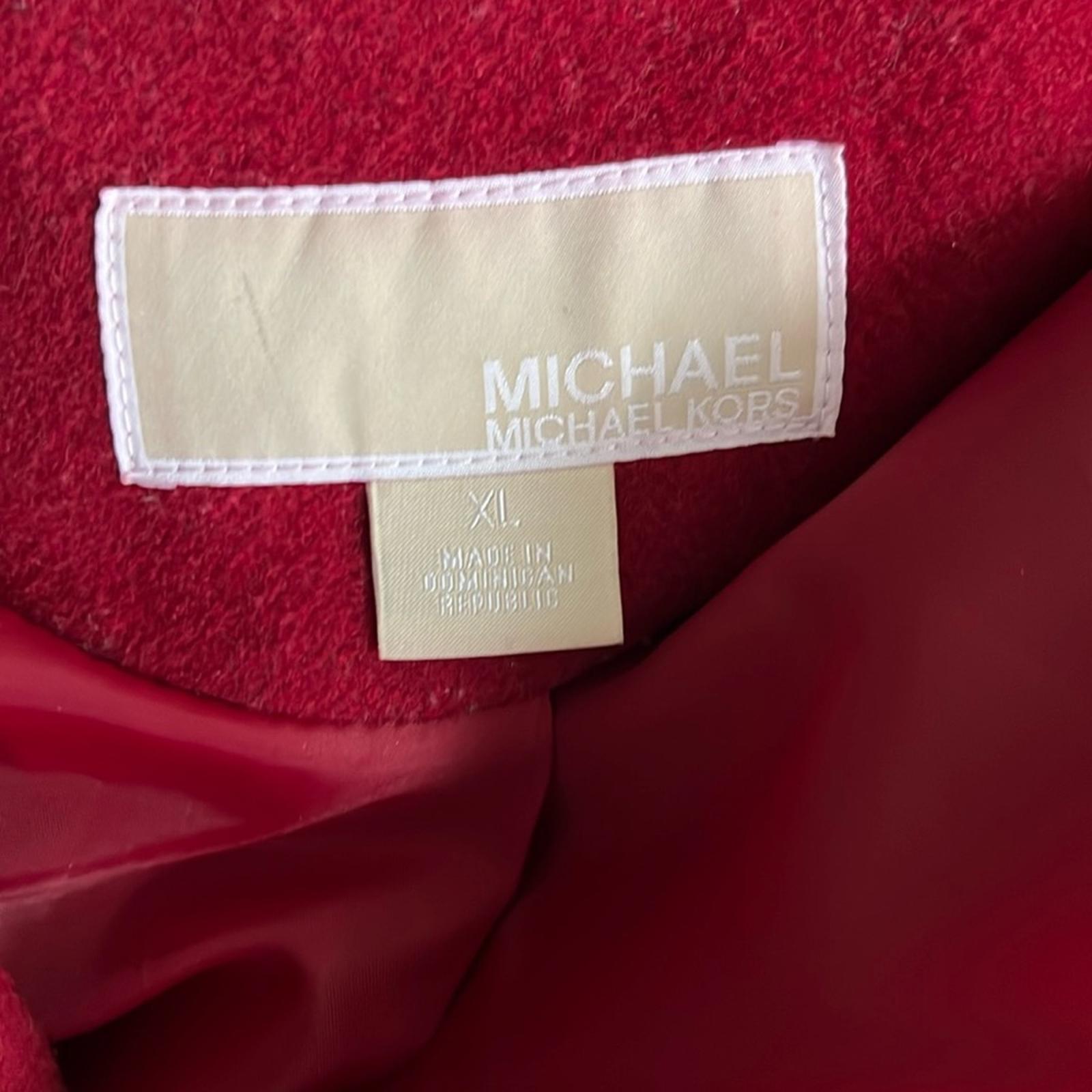 Michael Kors Asymmetric Belted Wrap Coat in Red, Size XL EXCELLENT!