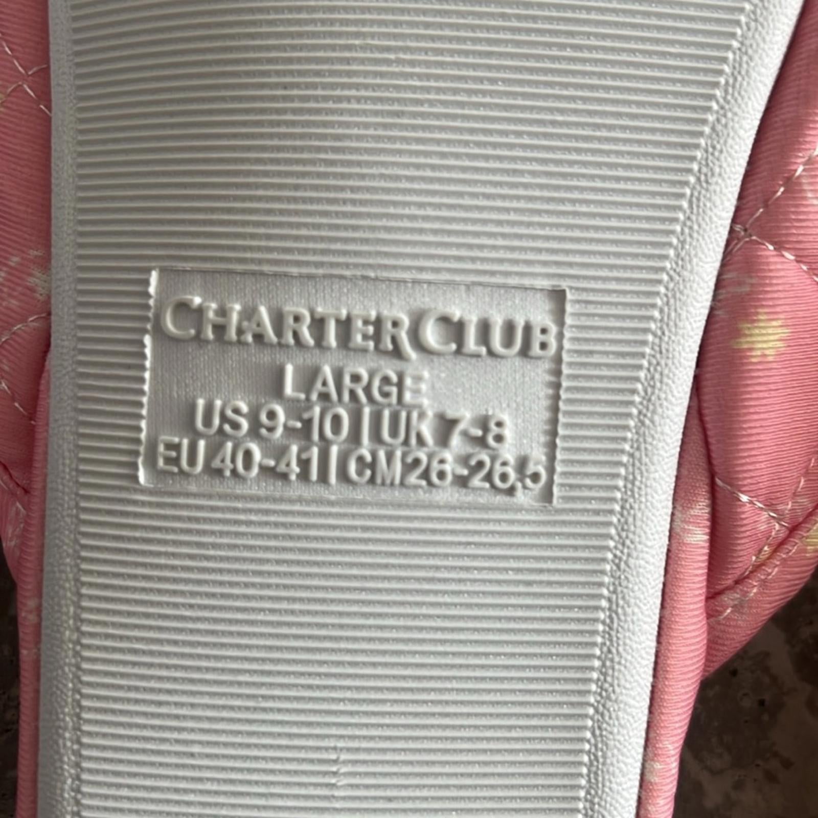 New Charter Club Quilted Paisley Floral Slippers in Pink , NWT, Size L US 9-10