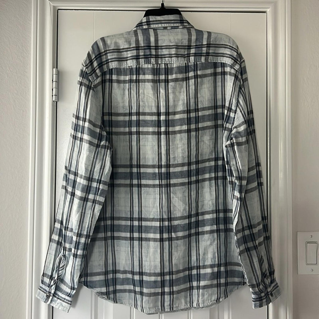 John Varvatos Neil Reversible Regular Fit Sport Shirt Dusted Blue, NWT, Size XL