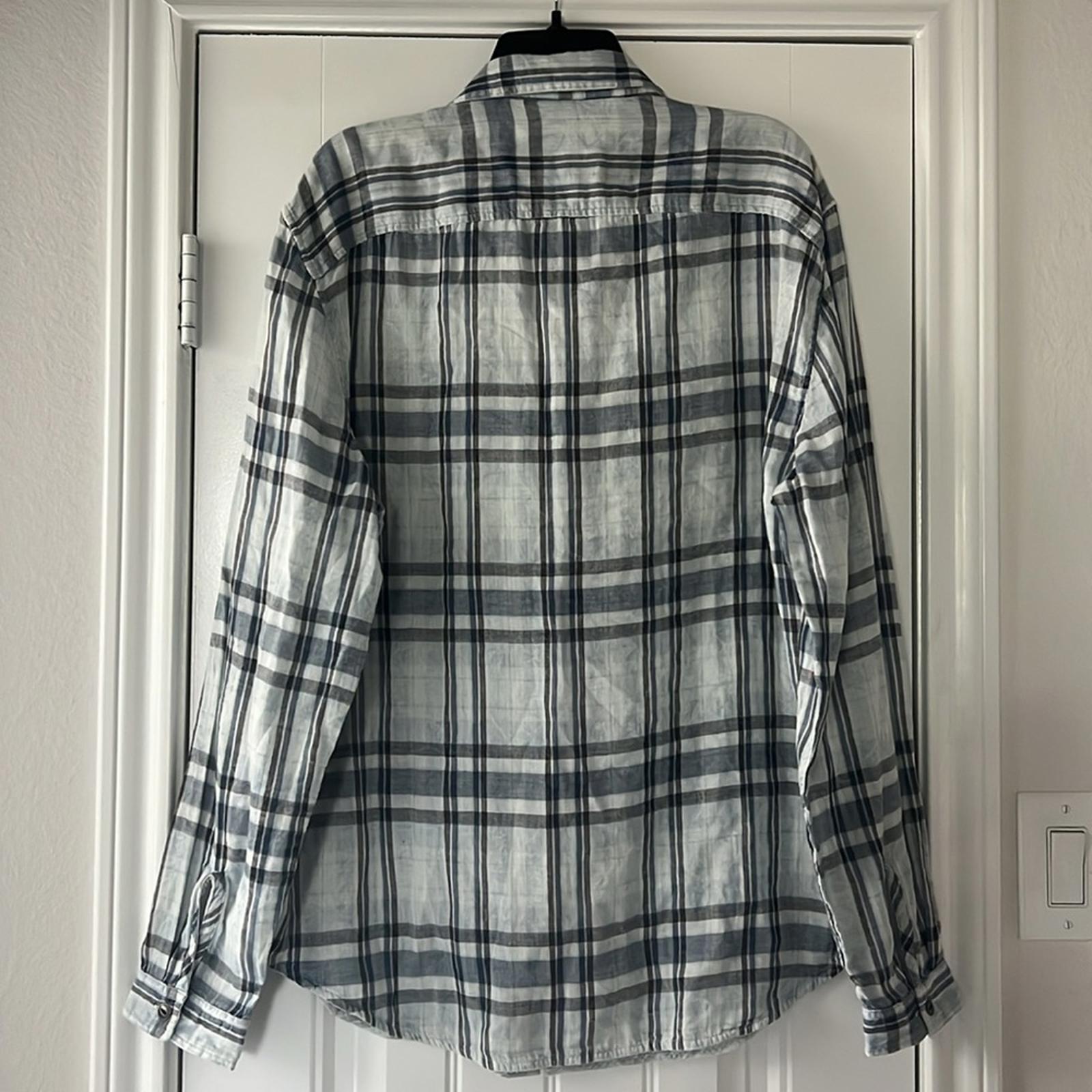 John Varvatos Neil Reversible Regular Fit Sport Shirt Dusted Blue, NWT, Size XL