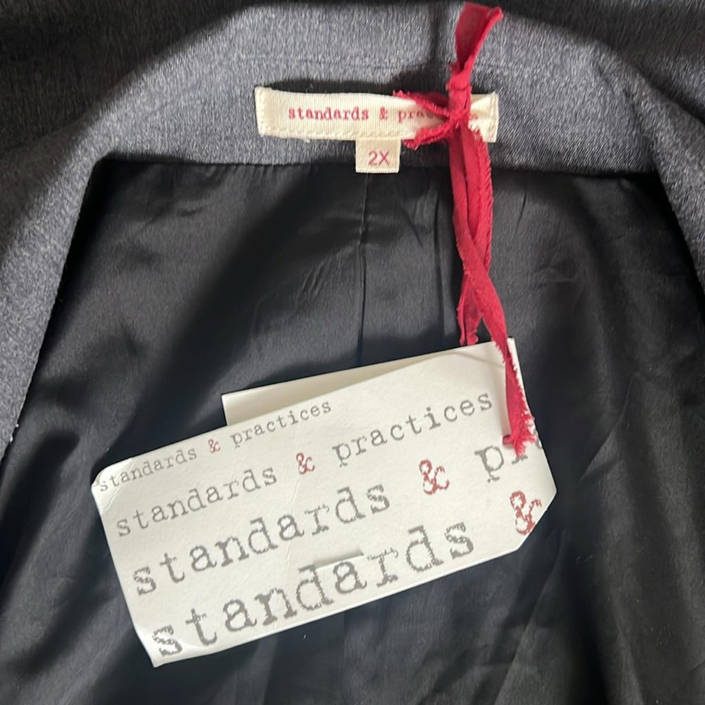 Standards & Practices Single-Button Blazer in Charcoal, NWT, Size 2X