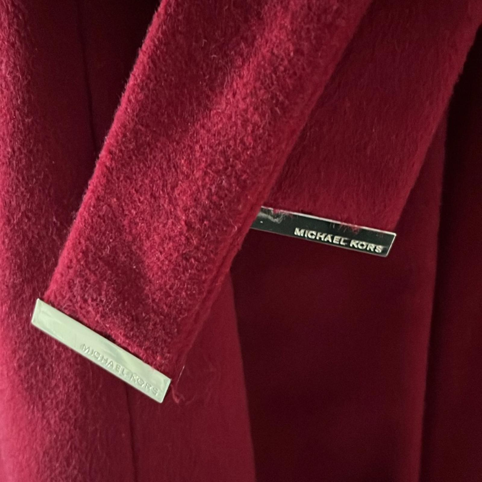 Michael Kors Asymmetric Belted Wrap Coat in Red, Size XL EXCELLENT!