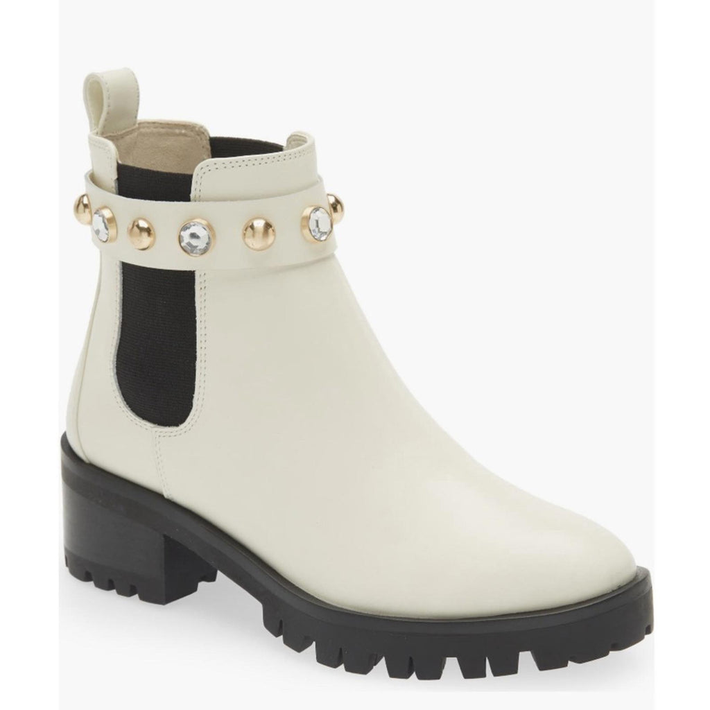 Karl Lagerfeld Paris Porshay Lug Sole Boots in Bone/White, Size 37 New w/o Box