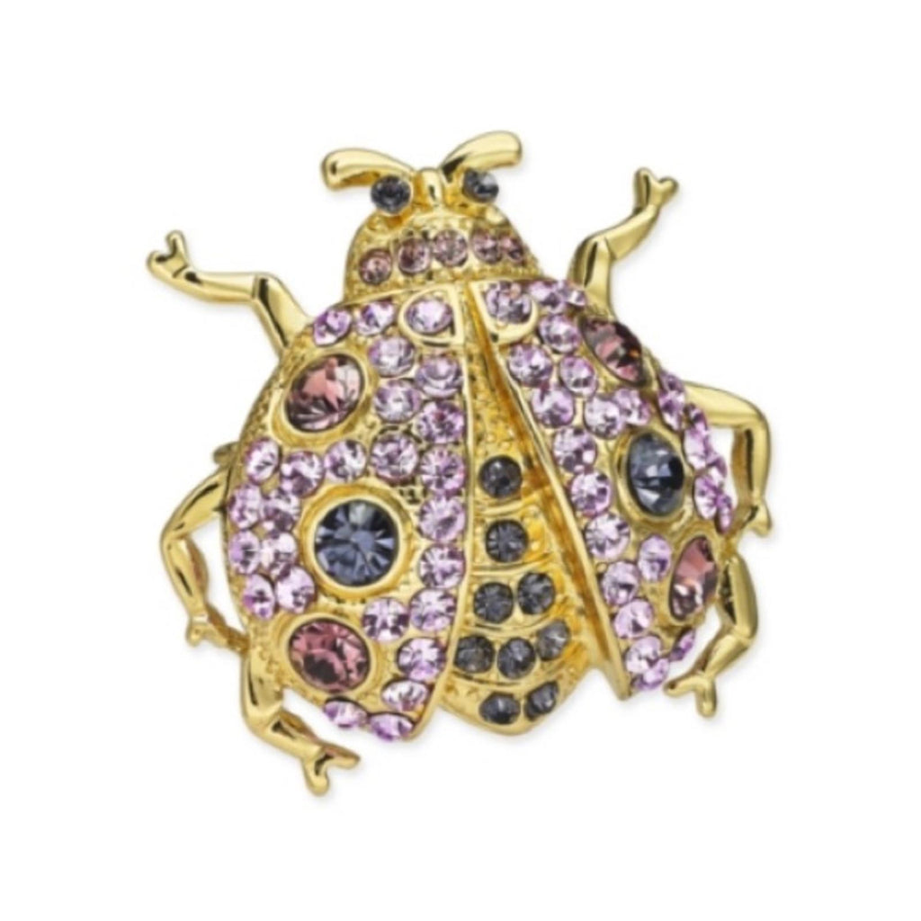 Charter Club Gold-Tone Crystal Bug Pin/Brooch in Gold/Purple New in Box