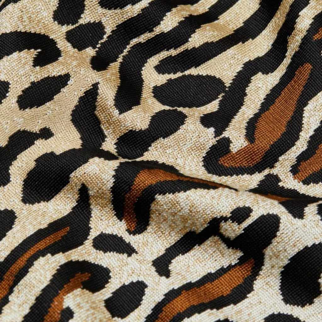 St. John Margay Animal Print Midi Dress in Brown Multi, Size 2 NEW w/Tag $1,295