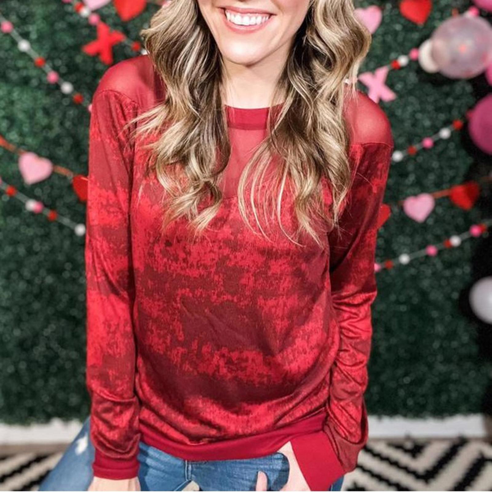 LulaRoe Lizzy Top/Sweater in Red, Size XL New w/Tag