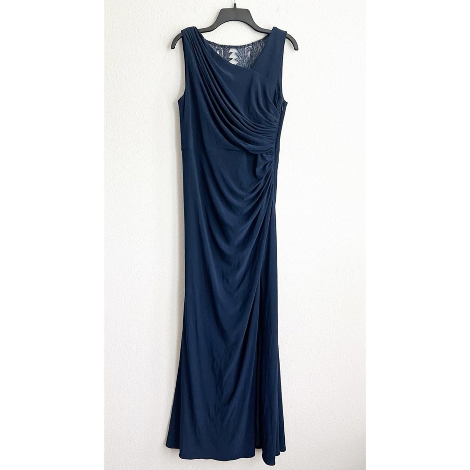 Adrianna Papell Sequin Jersey Dress in Midnight/Navy, NWT, Size 12