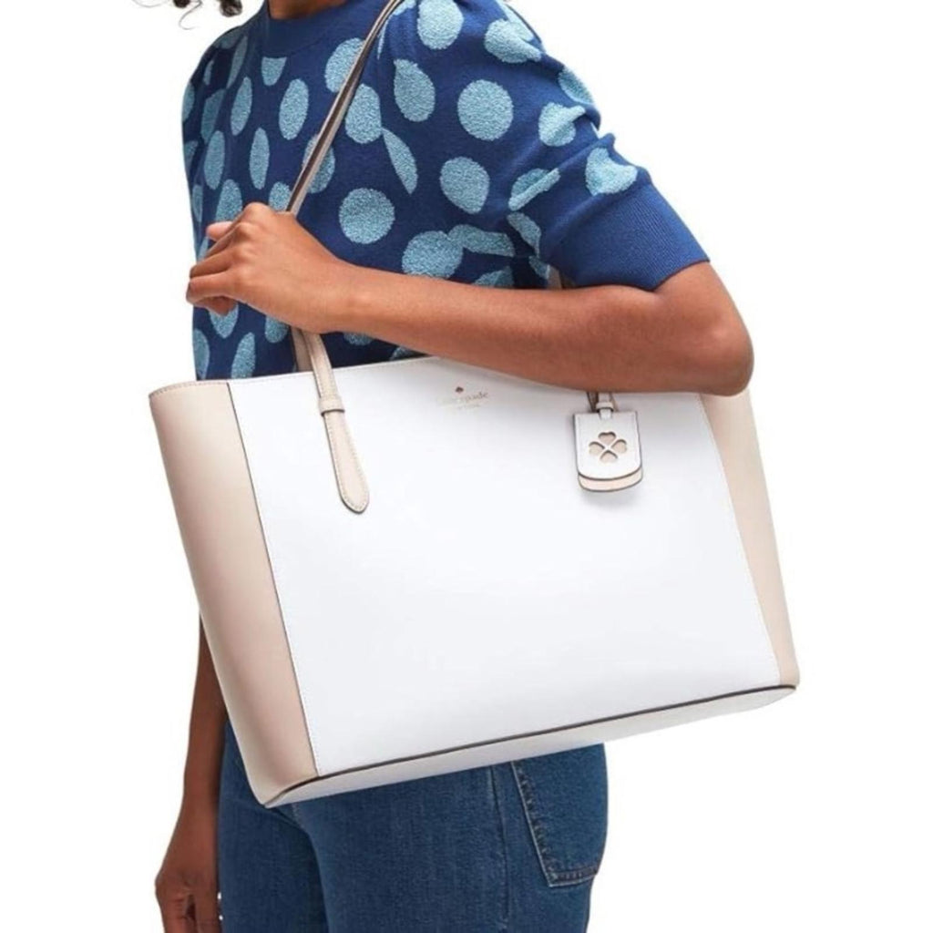 Kate Spade New York Schuyler Medium Tote in White/Beige EXCELLENT! Retail $329
