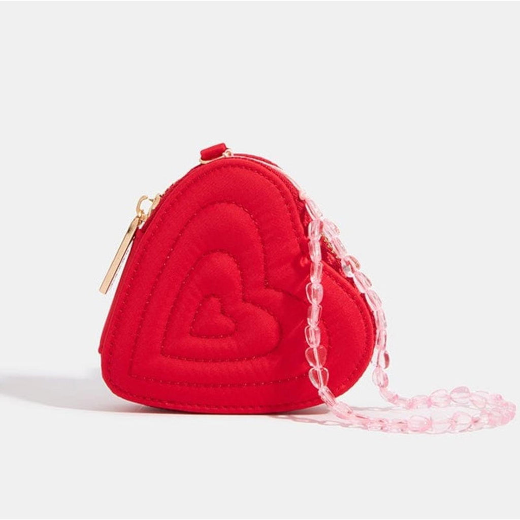 SkinnyDip London Women's Heart Quilted Coin Purse in Red, New with Tag