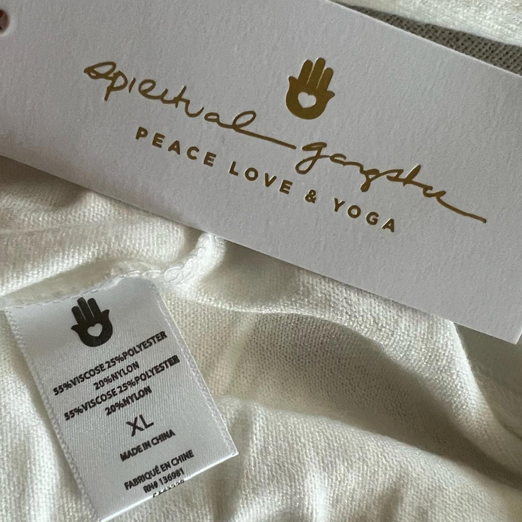 Spiritual Gangster Sweatshirt Knit Loungewear in White, Size XL NEW w/Tag