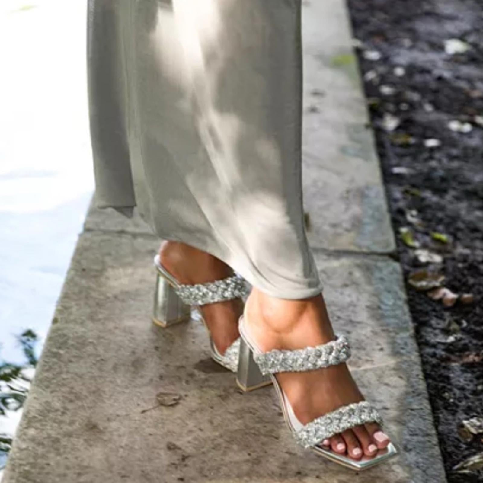 Dolce Vita Paily Embellished High Heel Sandals, Crystal Size 11 NEW in Box $140
