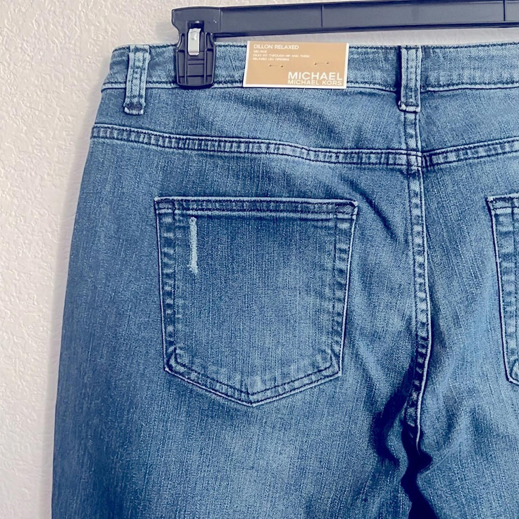 Michael Kors Straight Leg Jeans in Antique Wash, NEW, Size 12