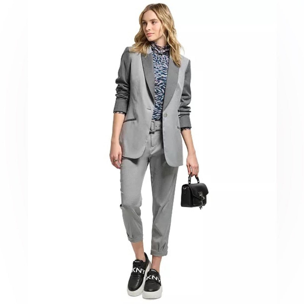 DKNY Two Tone Single Button Blazer in Gray, NWT, Size 8 $159