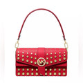 Michael Kors Studded Leather Convertible Shoulder Bag, Red NWT Retail $498
