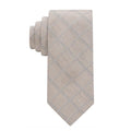 Calvin Klein Men's Heather Windowpane Grid Tie in Beige, One Size, NWT