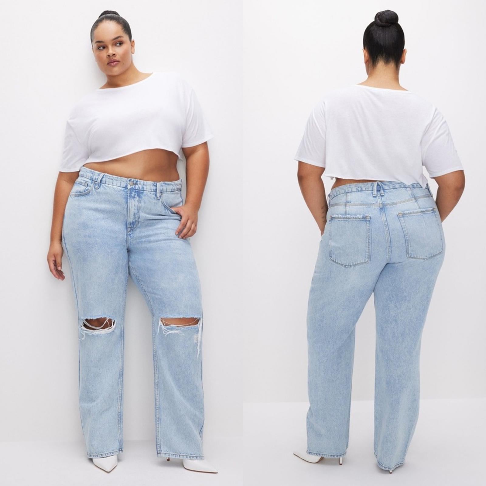 Good American Good 90’s Icon High-Waist Straight Leg Jeans, Size 16 NEW