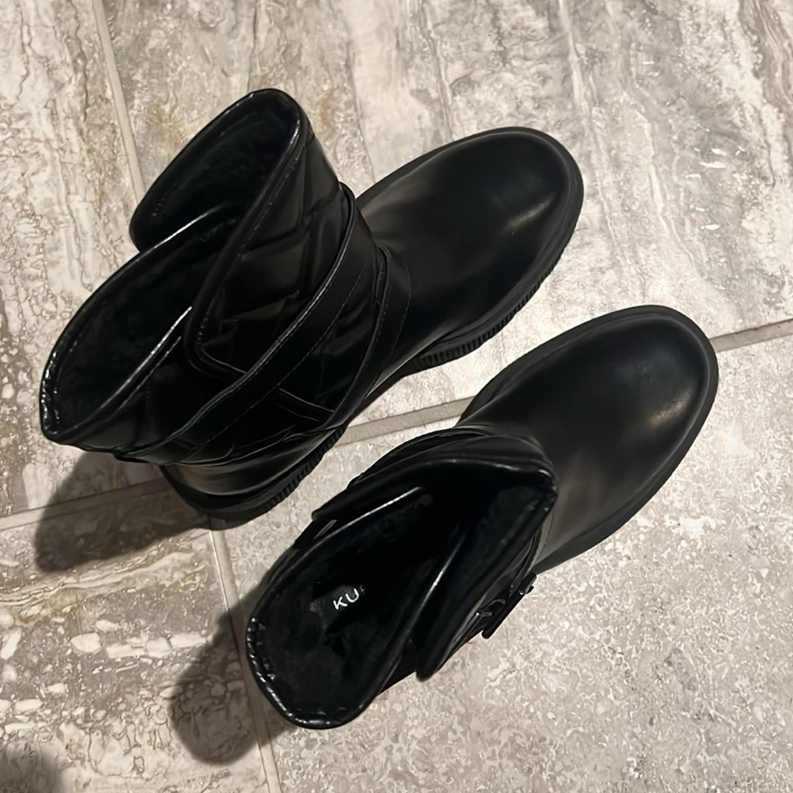 Kurt Geiger London Kingston Quilted Moto Boots, Black, Size EU 36.5 New w/o Box