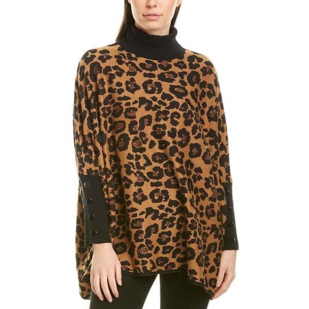 Anne Klein Leopard Print Turtleneck Sweater, Size L/XL New w/Tag