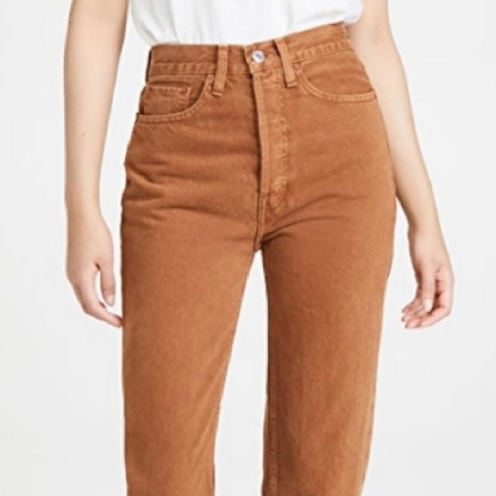 Re/Done Ultra High-Rise Stovepipe Jeans in Terracotta, Size 29 New w/Tag