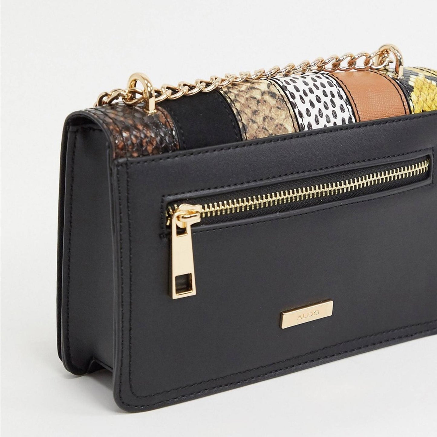 ALDO Lovowia Crossbody with Chain Shoulder Strap in Snake Multi, New w/Tag