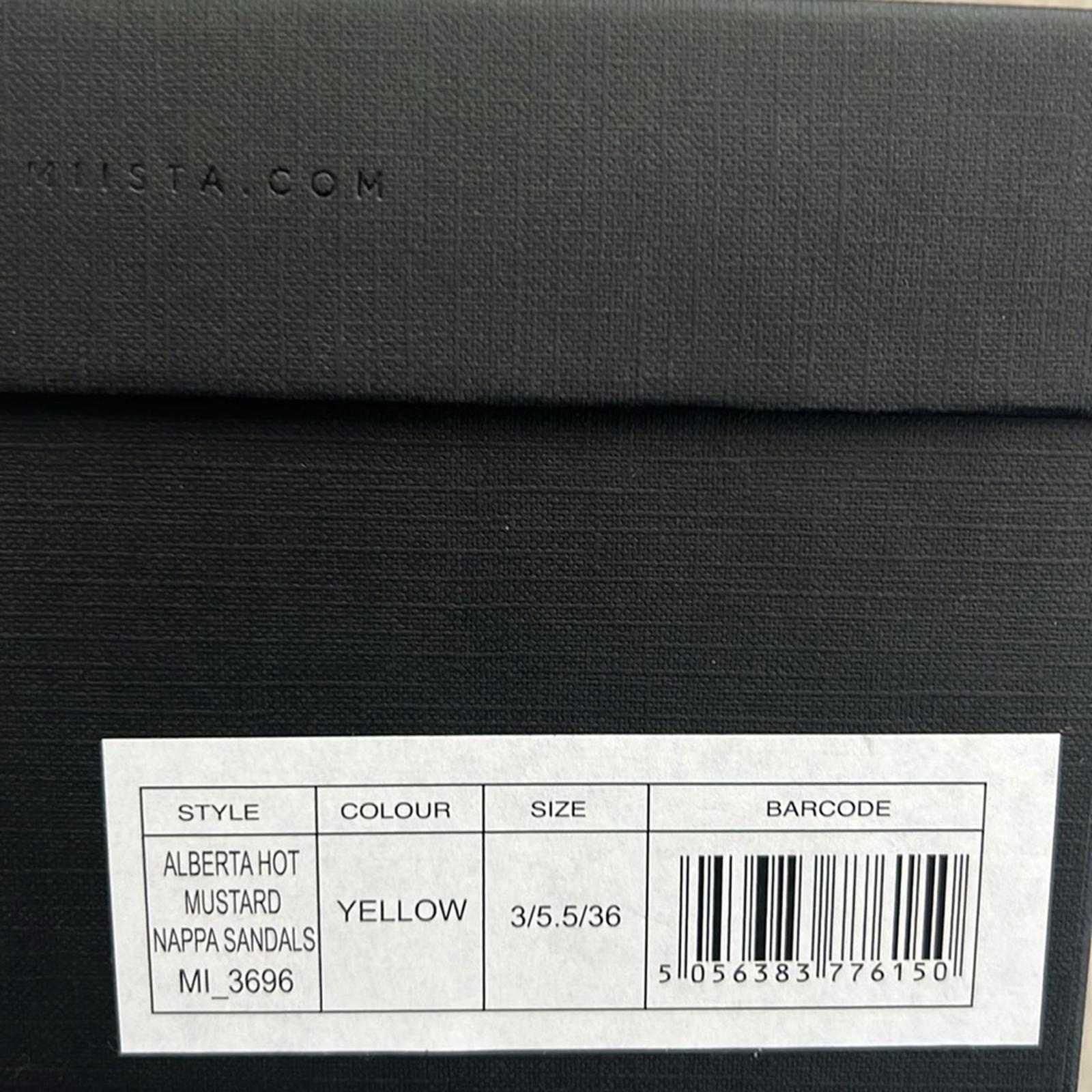 Miista Alberta Hot Mustard Nappa Sandals, Size 36, New in Box Retail $405