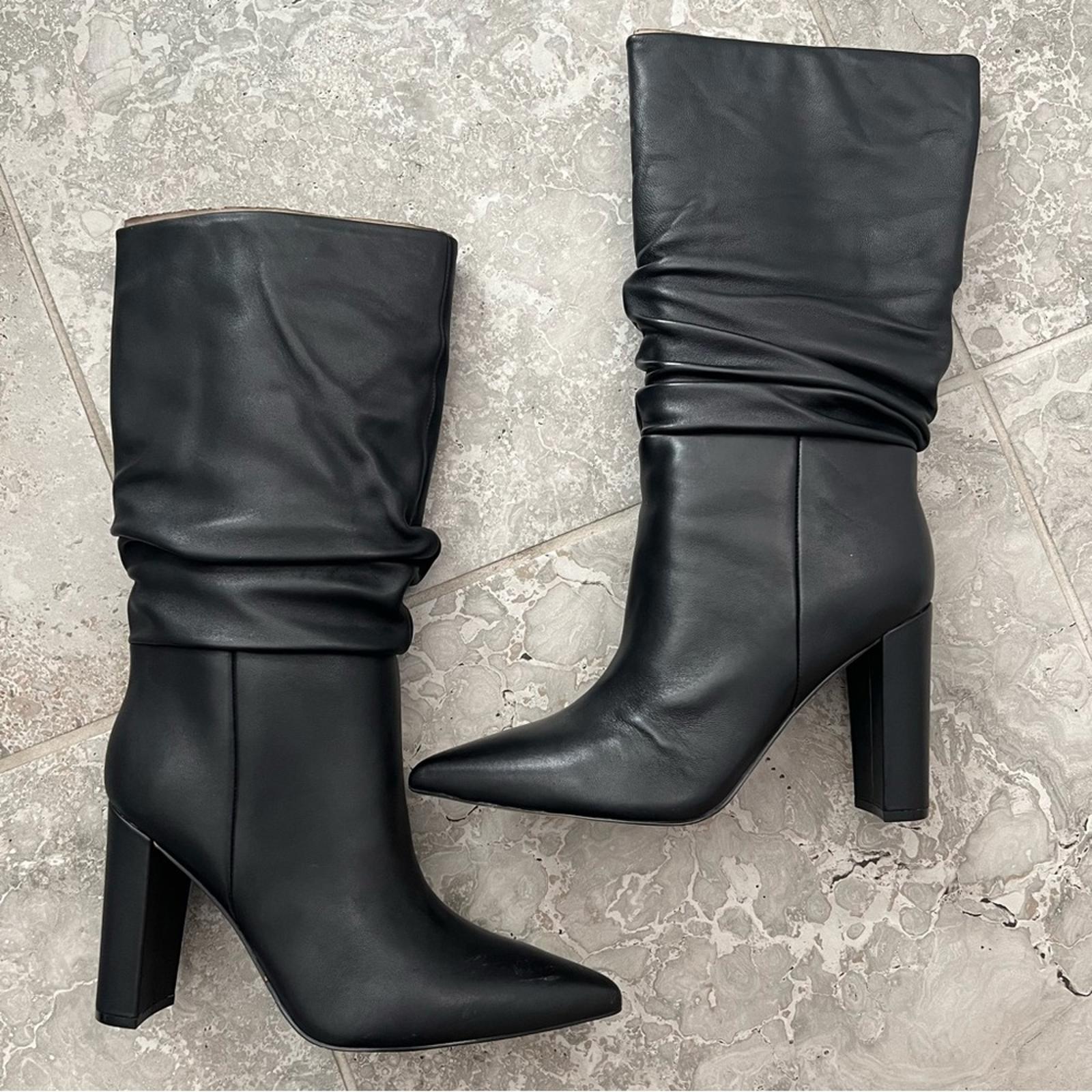 Marc Fisher LTD Gomer Slouched High Heel Boots Black Size 11M in Box Retail $249