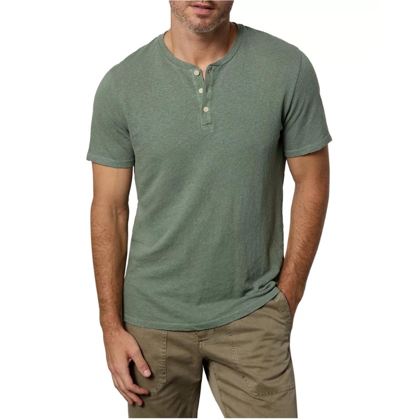 Velvet by Graham & Spencer Lionel Cotton & Linen Solid Henley, Size S New w/Tag