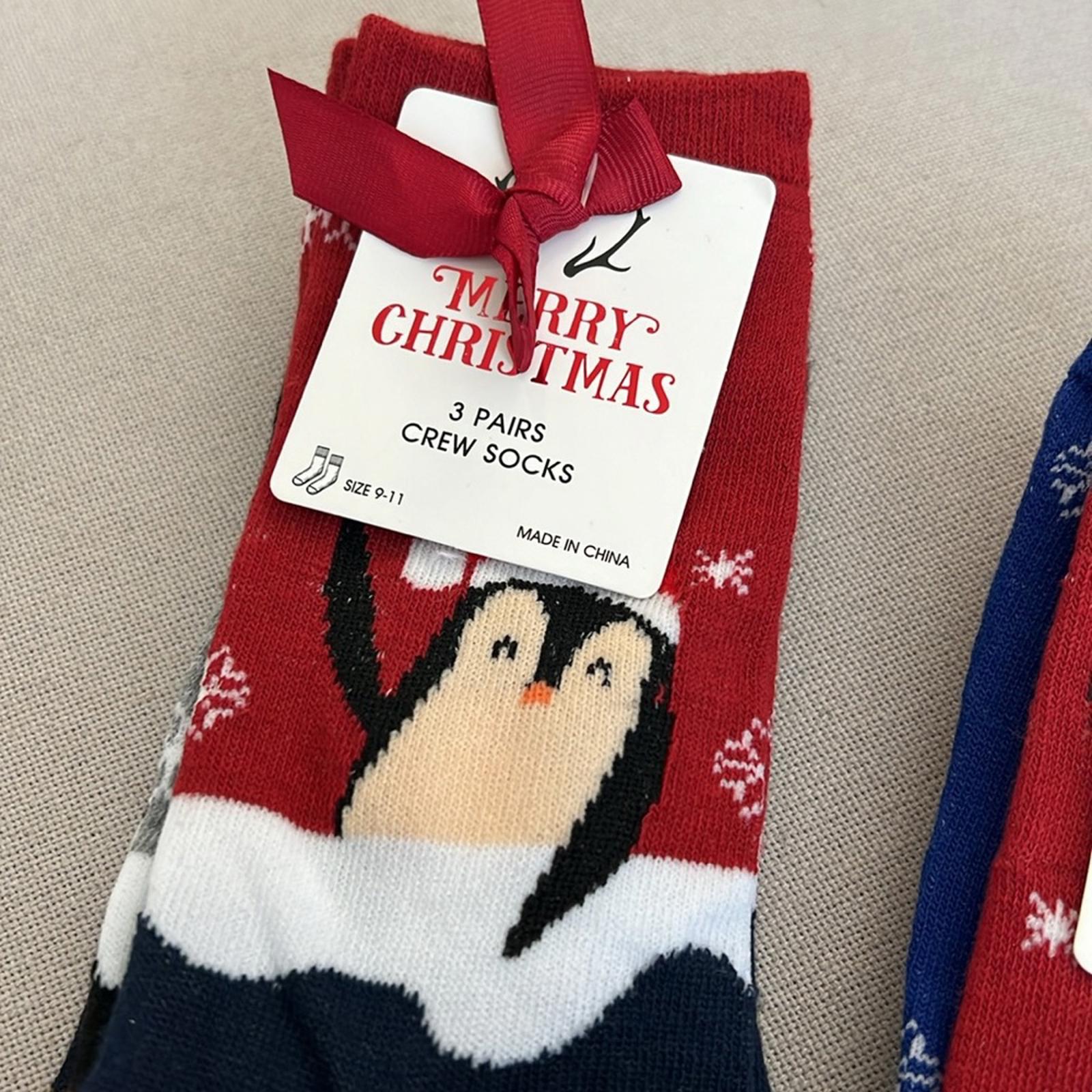 6-Pairs Holiday Crew Socks, Size 9-11 New w/Tag