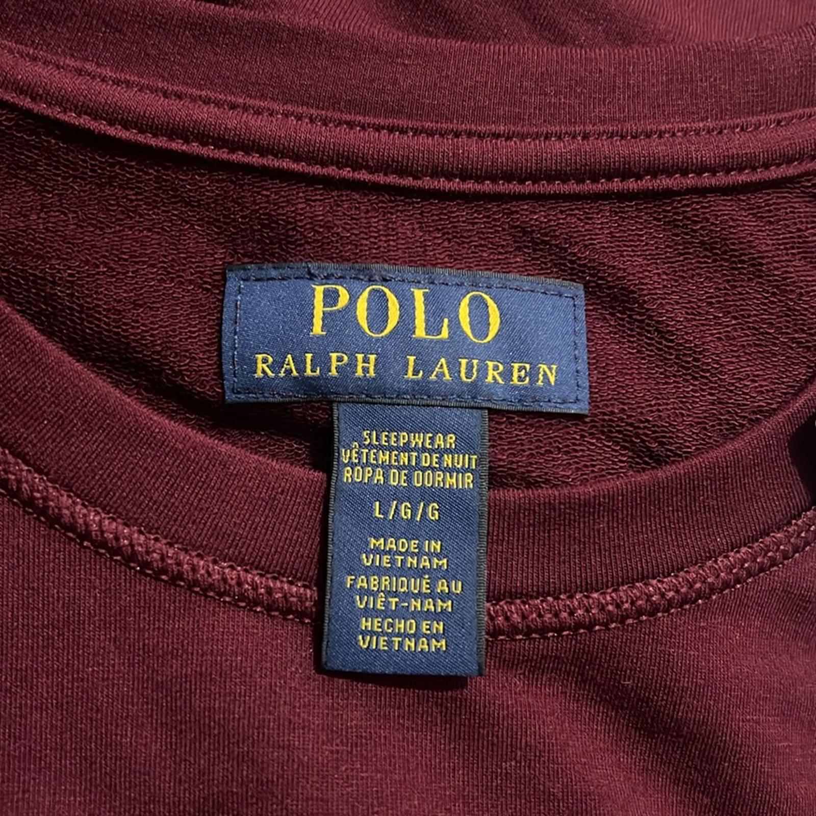 Polo Ralph Lauren Crewneck Sleep Shirt in Red Burgundy, Size L, NEW
