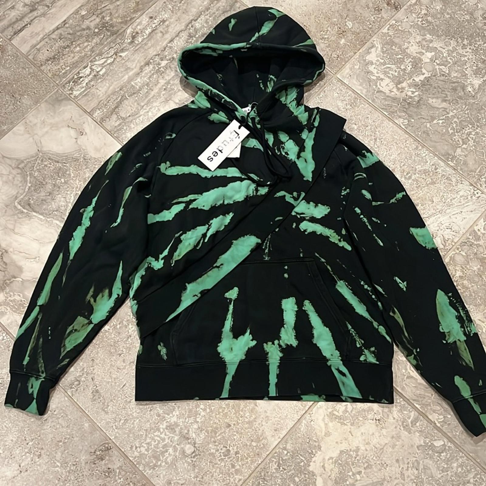Études Tie Dye Layered Look Hoodie in Green/Black Size XS New w/Tag Retail $280