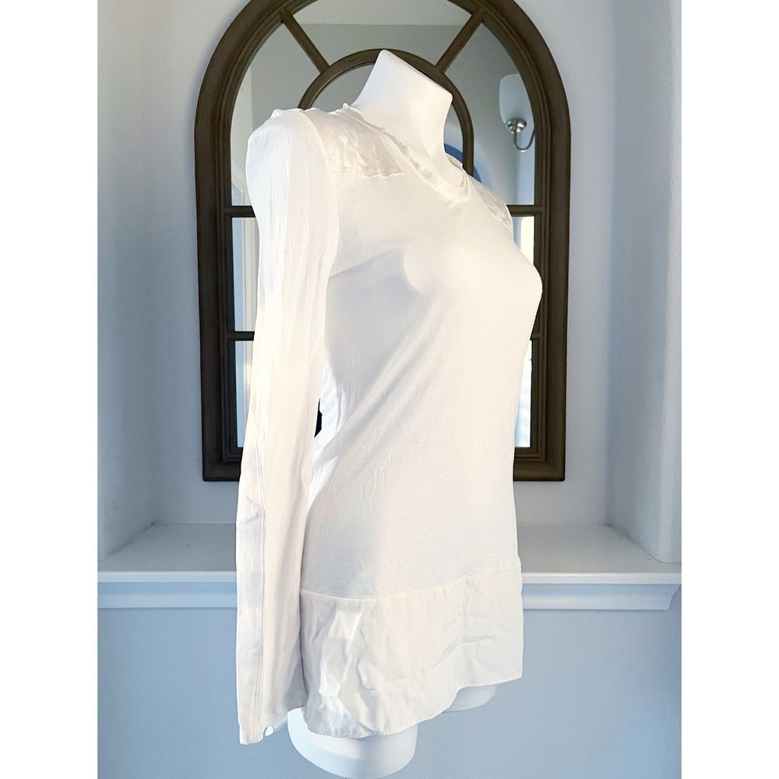 Rag & Bone White Tunic, Long Sleeve Top Size S