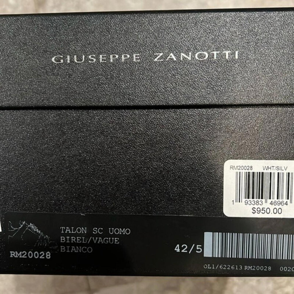 Giuseppe Zanotti Talon Metallic Trim Low Top Sneakers Size 42.5 NEW +Dust Bag