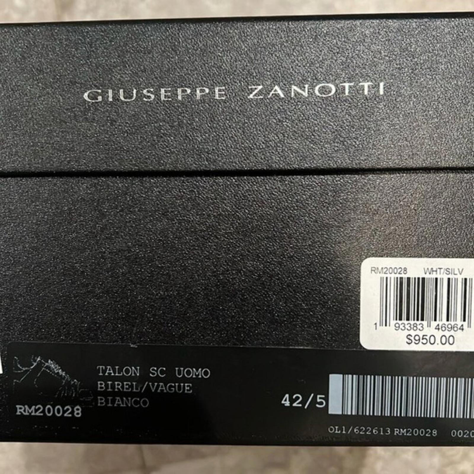 Giuseppe Zanotti Talon Metallic Trim Low Top Sneakers Size 42.5 NEW +Dust Bag