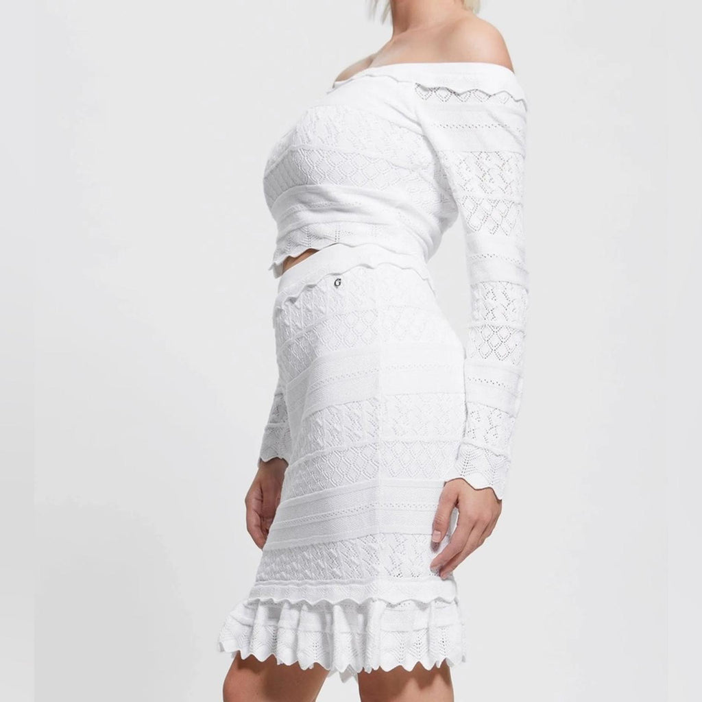 NEW Guess Pointelle Deeta Skirt in Pure White, Size XL New w/Tag