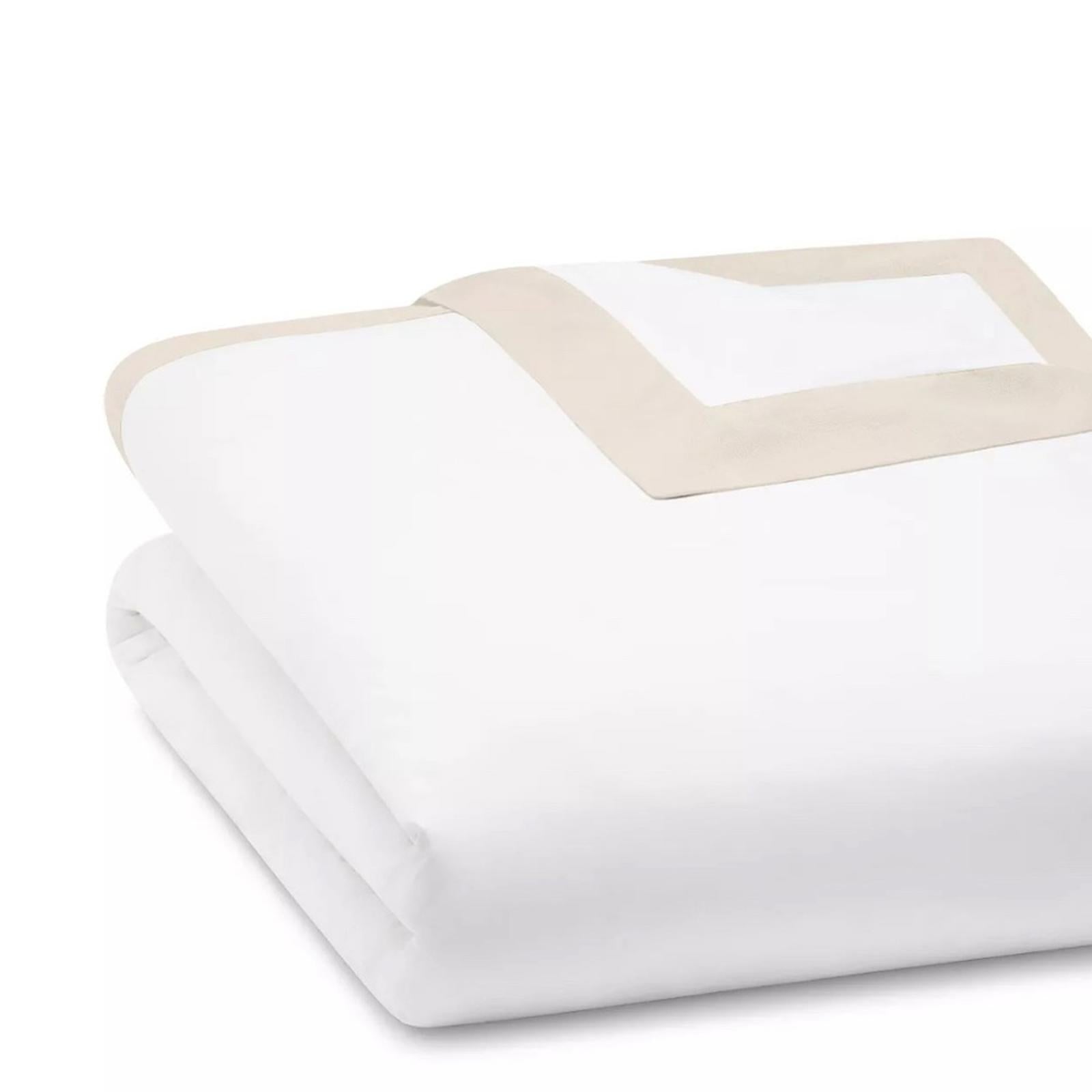 NWT Peacock Alley Mandalay Linen Cuff Duvet Cover, Queen New in Packaging