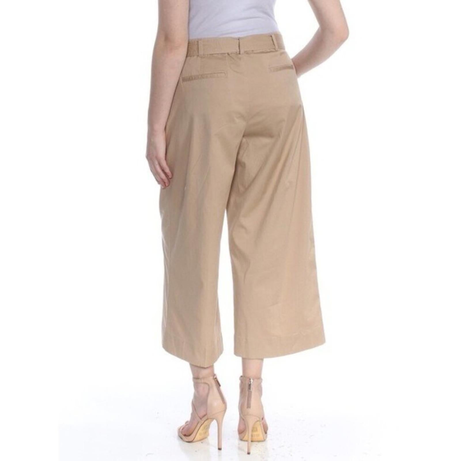 Lauren Ralph Lauren Twill Khaki Pants, High Waist Wide Leg Size 14 New w/Tag