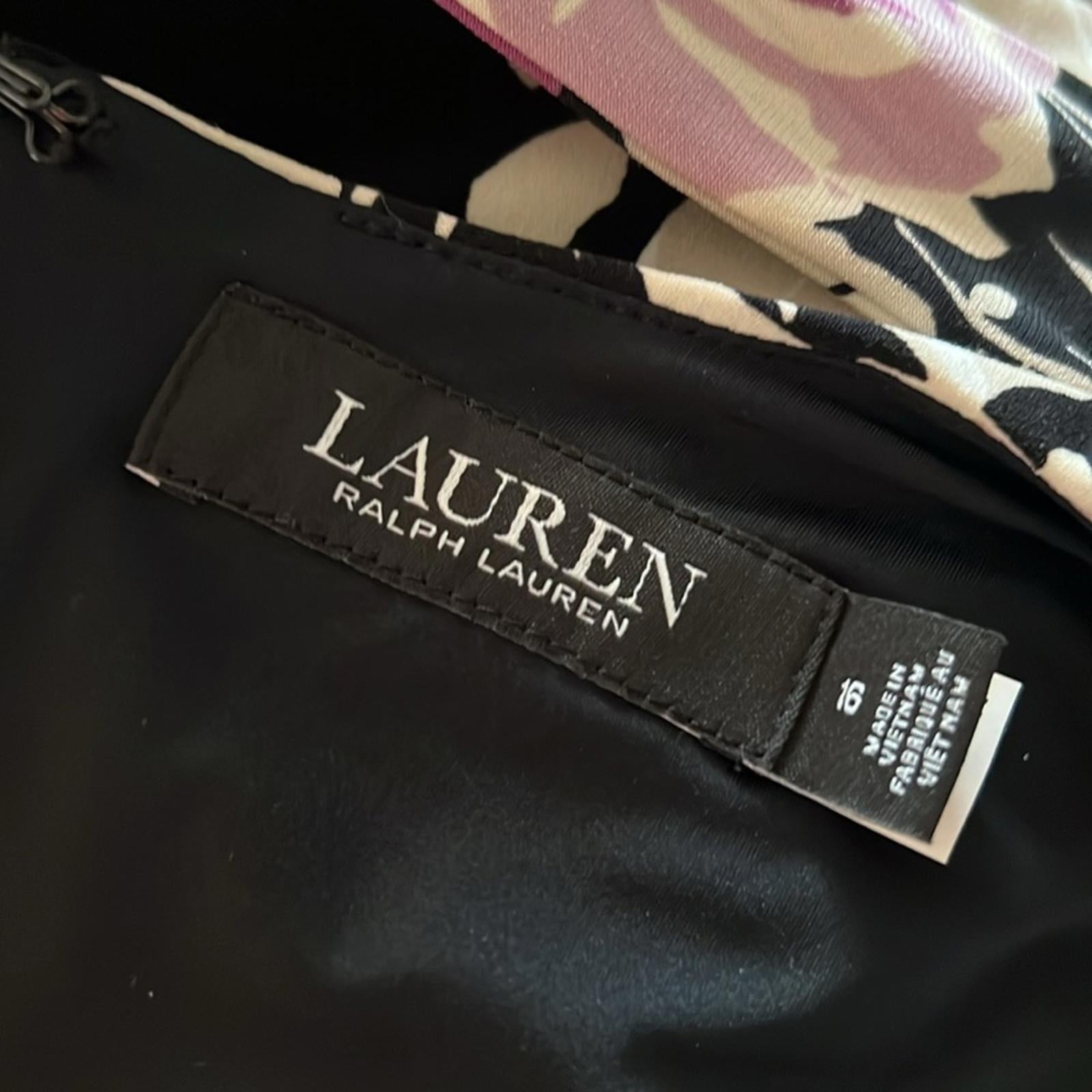 NEW Lauren Ralph Lauren Floral Belted Jersey Dress Size 16 EXCELLENT Retail $338