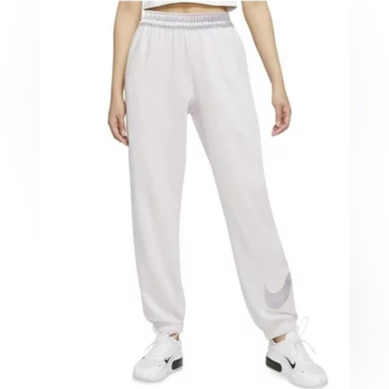NEW Nike White Fleece Lined Jogger Pants, Size M New w/o Tag