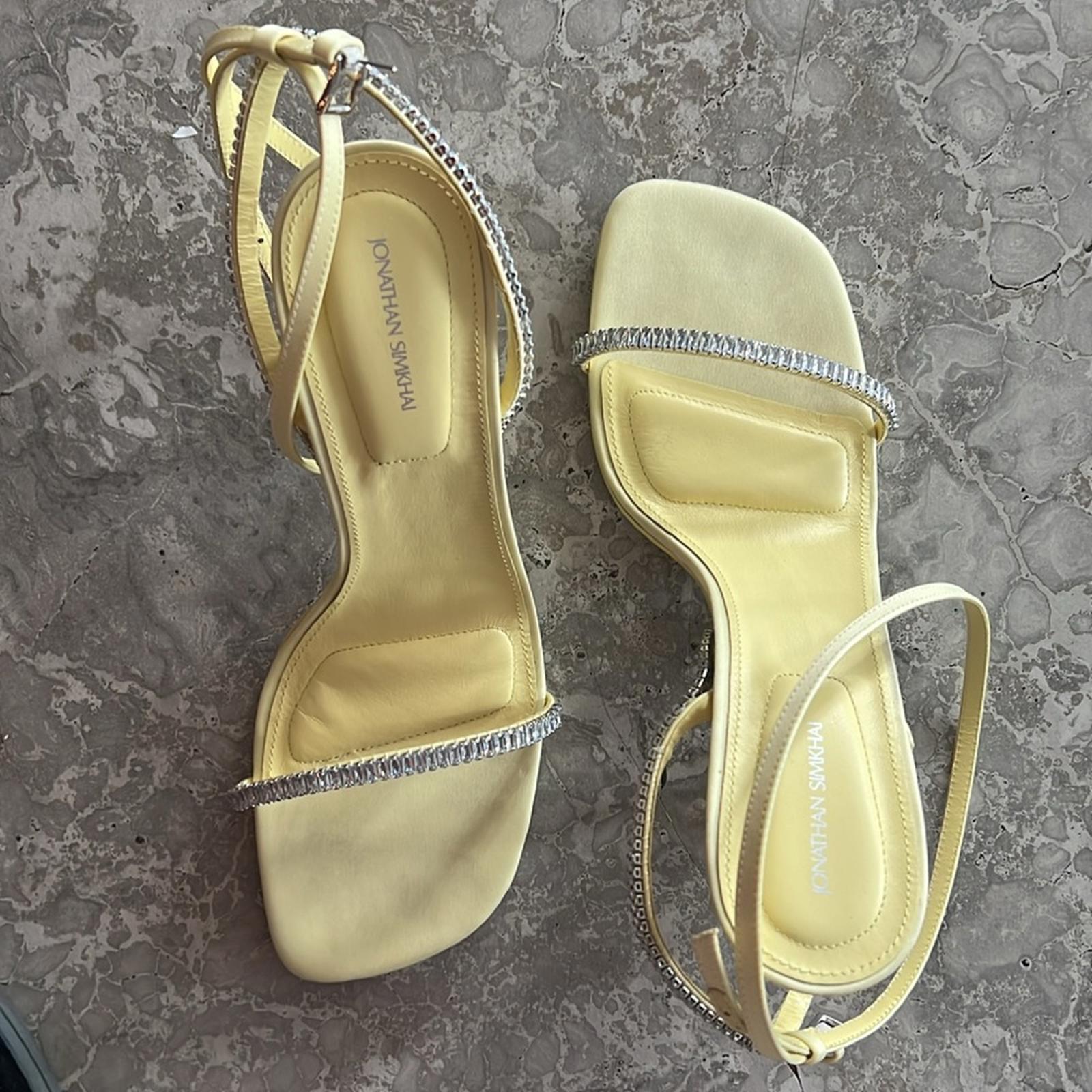 Jonathan Simkhai Luxon Crystal Harness Sandals in Daffodil Size 41 EXCELLENT!