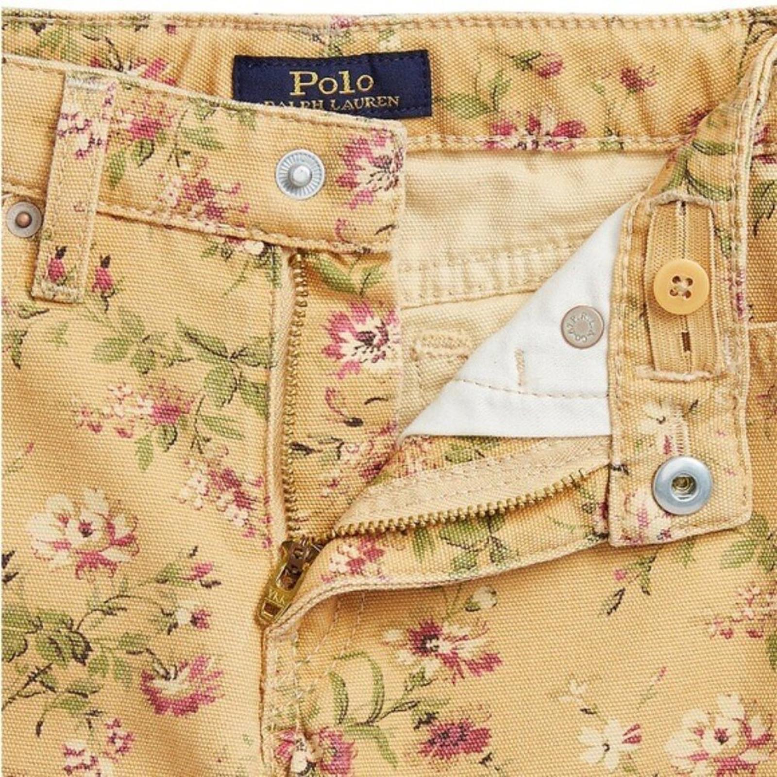 Ralph Lauren Floral Canvas Cropped Wide Leg Pants, Alvarado Wash, Size 6X NWT