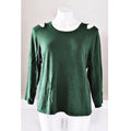 Chelsea & Theodore Green Knit Top / Cold-Shoulder Sweater Size XL