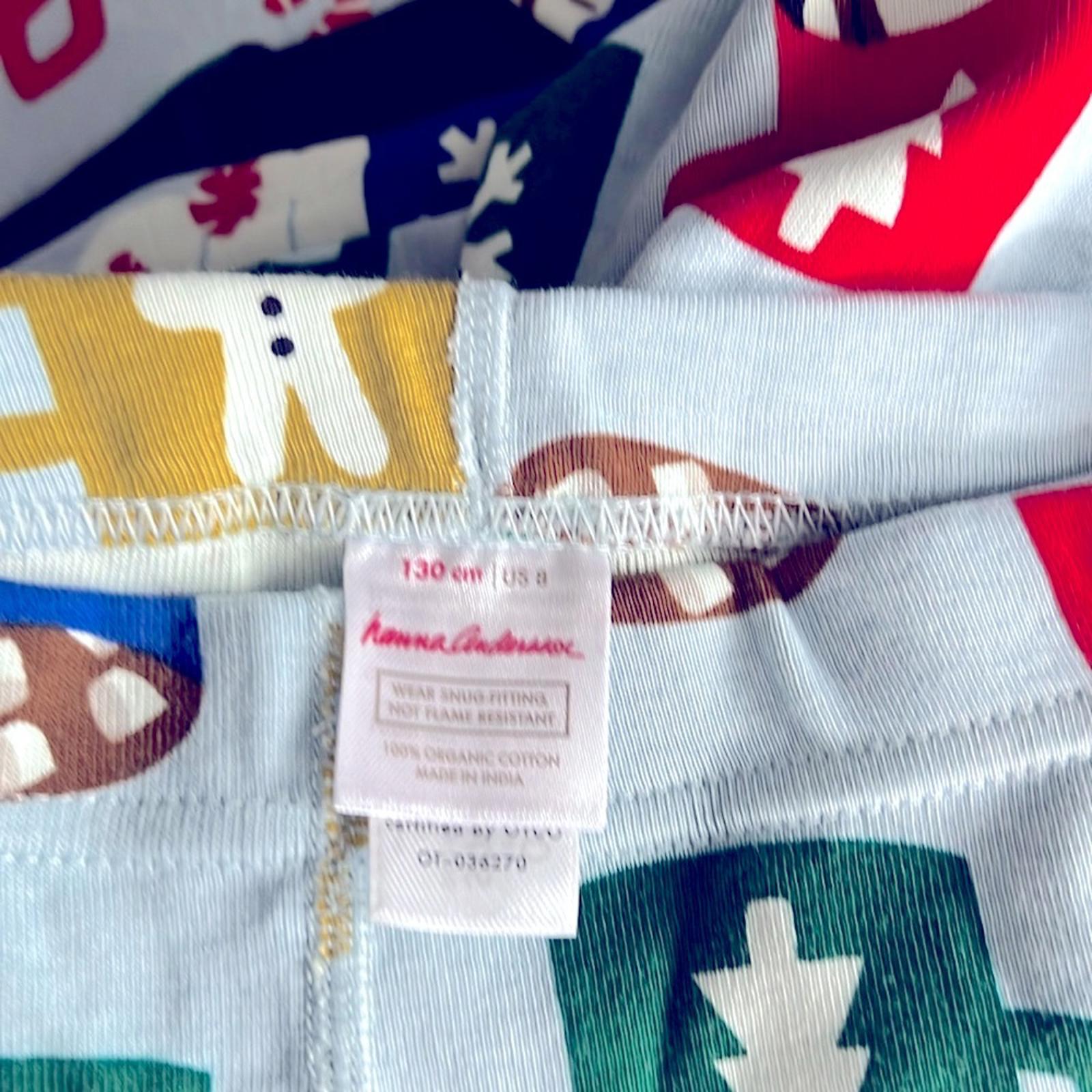 Hanna Anderson Long John Pajama Set, Holiday Cozy Cocoa Cups Size 8 New w/Tag