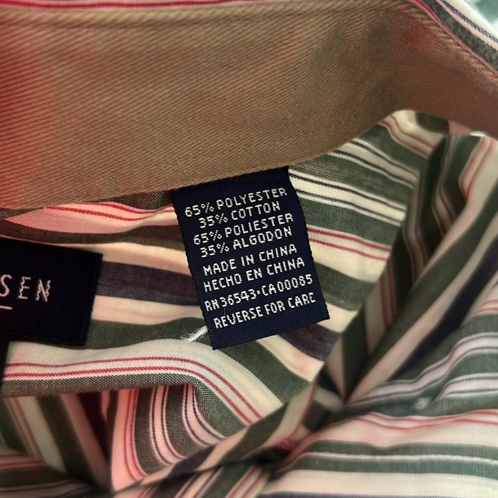 Van Heusen Wrinkle Free Casual Button Down Short Sleeve Shirt Size M (15-15.5)